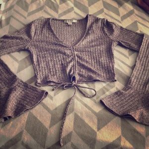 Crop top with flared sleeves